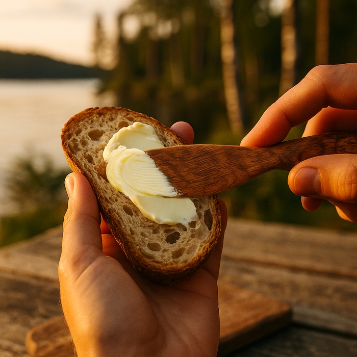 Kirjais birch burl butter knife