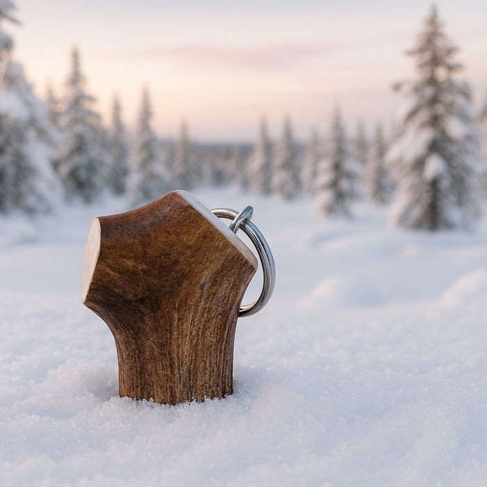 Keksi porte-clé en bois de renne