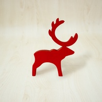 Karahka reno rojo decorativo de madera